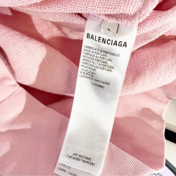 NWT Balenciaga logo-print cotton hoodie light pink - Picture 7 of 11